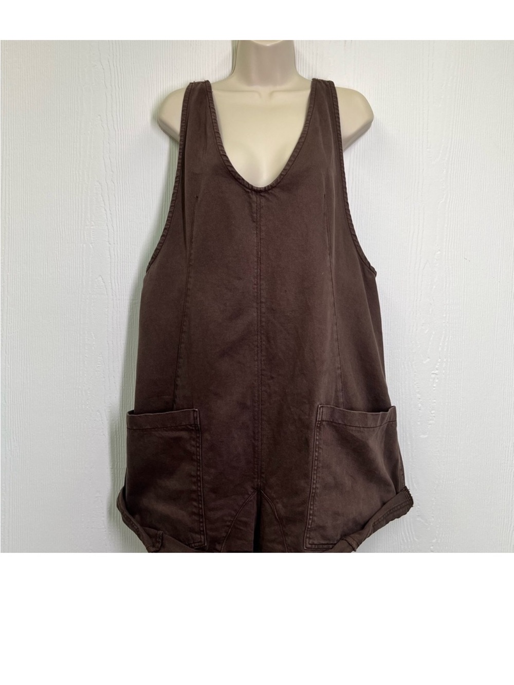 Free People - High Roller Slouchy Relaxed Adjustable Straps Overall Shorts SZ LG